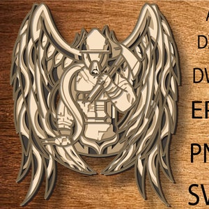 Mandala pompiere 3D SVG, pompiere multistrato Svg, pompiere carta tagliata, file SVG, pompiere DXF, taglio laser, pompiere compensato tagliato