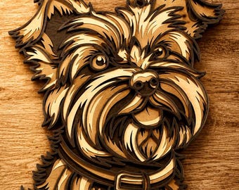 Yorkshire Terrier Multilayer SVG,3D Mandala,Laser Cut,Paper Cut File,DIY,Plywood Cutting