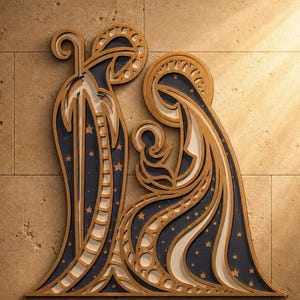 Belén multicapa SVG, mandala 3D, corte láser, archivo de corte de papel, bricolaje, corte de madera contrachapada