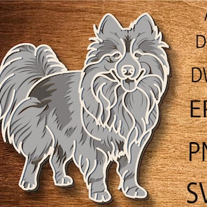 Finnischer Lapphund Multilayer SVG, Laser cut Datei, Hundeliebe, 3D Schicht, Sperrholzschnitt, Papierschnitt, SVG, 3D Mandala, Lapphund Wohnkultur
