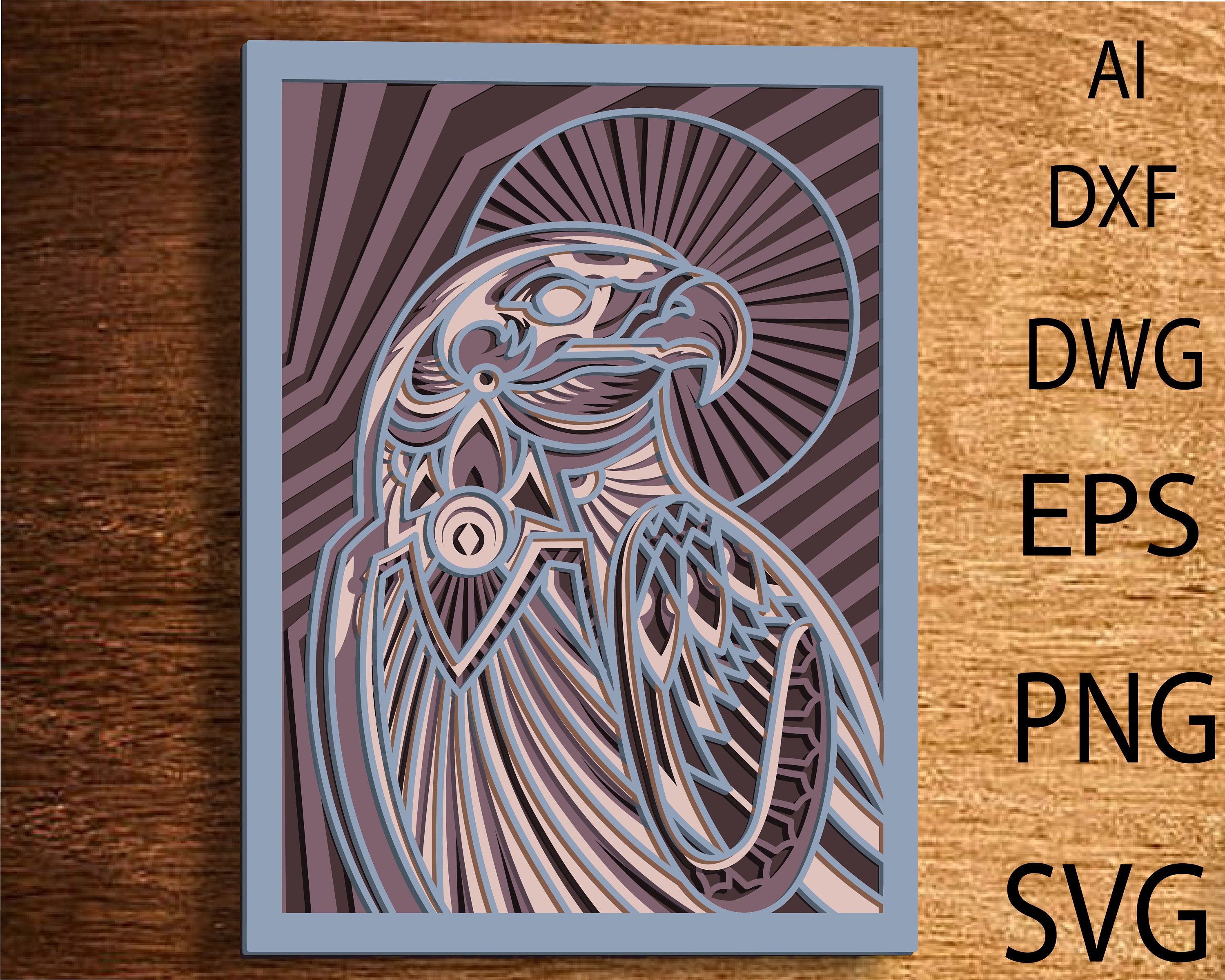 Eagle Bird Multilayer  SVG, Eagle Mandala, Bald Eagle, Laser Cut file, Multilayer, DIY Cutting, Glowforge, Wooden Bird, Wall Decor