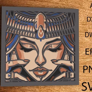 Multilayer Laserschnittdatei, Frau Dxf Datei, SVG Ai EPS Dxf Laserschnitt Wandkunst, Schnittvorlage Vektordatei, Laserschnitt Wohndekoration DXF Datei