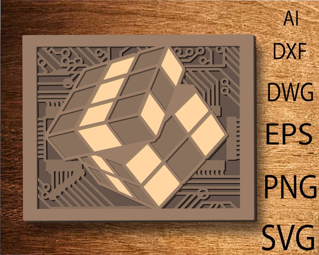 Rubik's Cube Multilayer Svg ,rubik's Cube Laser Cut File ,wood Cutting