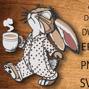 Plik wycinany laserowo Easter Bunny, plik wielowarstwowy Easter Bunny Svg, pliki Svg, szablony DXF dla routera CNC, sklejka Easter Bunny, prezenty wielkanocne