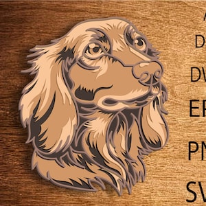 Dackel Hund multilayer SVG. Digitale Datei Dackel Hund Laserdatei. Datei für Scherenschnitt. DXF, Hundewandkunst