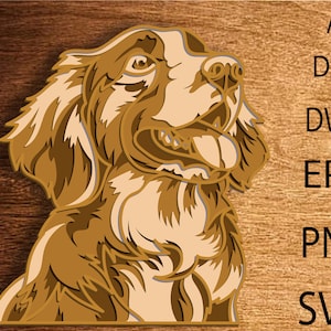 3D Golden Retriever Mandala SVG Hund, 3D-Schicht-Hund, Multilayer-Svg-Dateien, Hundepapierschnitt, Löwen SVG, Hund DXF, Laserschneiden, Hund Sperrholzschnitt