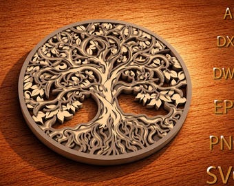 Tree of Life Multilayer SVG,3D Mandala,Laser Cut,Paper Cut File,DIY Cutting