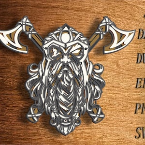 Wikinger Krieger Multilayer SVG-Datei, Wikinger SVG, digitale Download Datei, einzigartiges Handwerk Geschenk, Sperrholzdatei