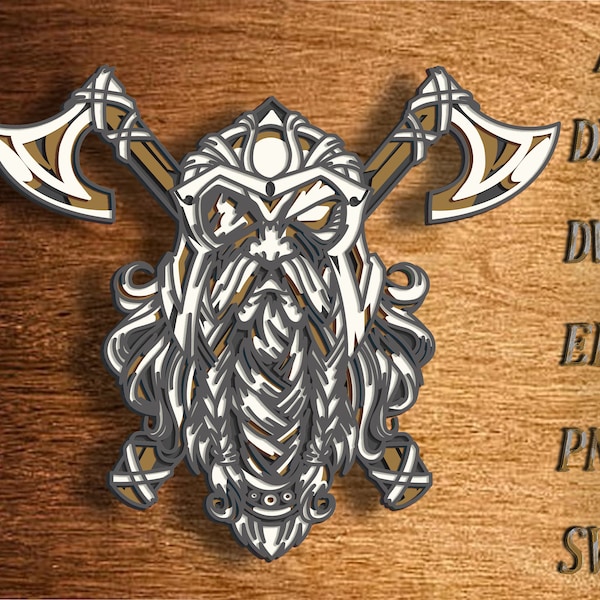 Viking warrior  multilayer SVG File, Viking SVG, Digital Download File, Unique Craft Gift,Plywood cut/laser cut file