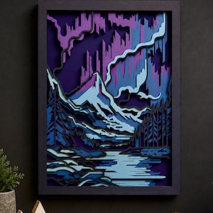 Northern Lights Multilayer SVG,3D Mandala,Laser Cut,Paper Cut File,DIY,Plywood Cutting