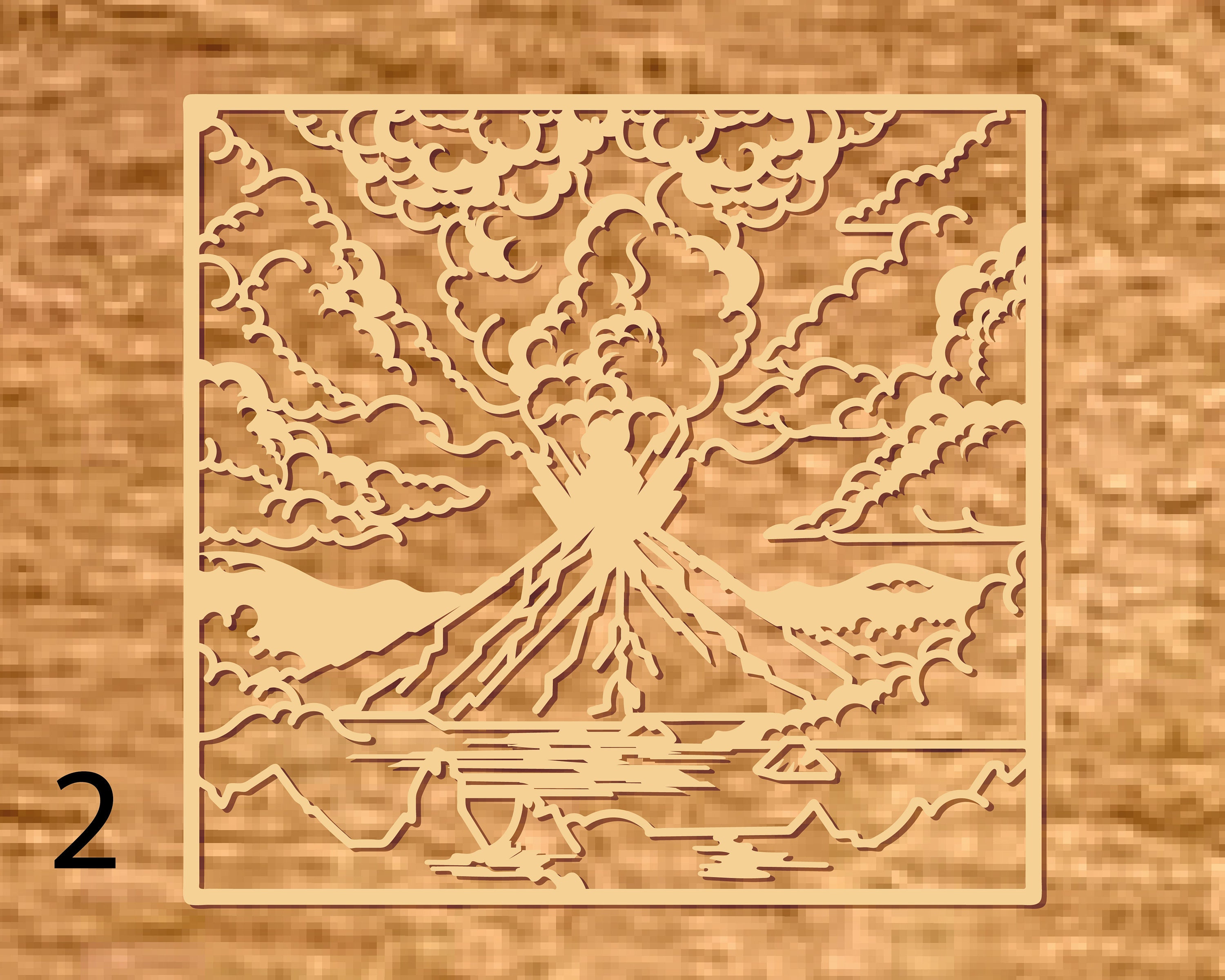 Valcano Router 3D Layered Volcano Mandala SVG: Laser Cut Files, CNC Router Template ...