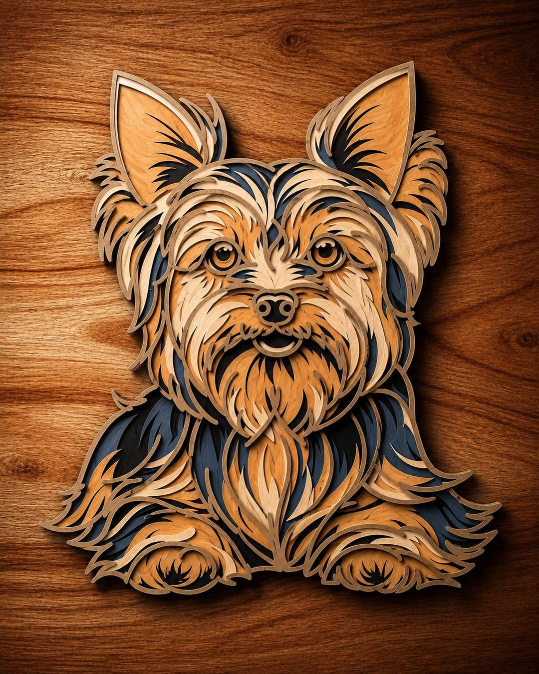 Yorkshire Terrier Multilayer SVG, Yorkie Dog Laser Cut File, 3D
