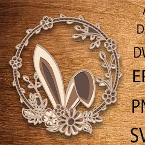 Easter Bunny Laser Cut File,Easter Bunny Multilayer Svg, Svg files, DXF Templates for CNC router,Easter Bunny Plywood cut,Easter gifts