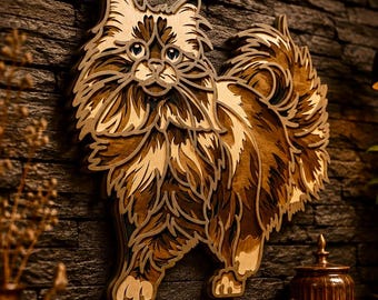 Cat Multilayer SVG,3D Mandala,Laser Cut,Paper Cut File,DIY,Plywood Cutting