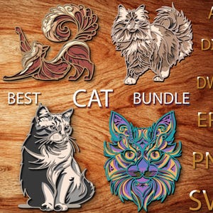 Cat Bundle Multilayer SVG,3D Mandala,Laser Cut,Paper Cut File,DIY,Plywood Cutting
