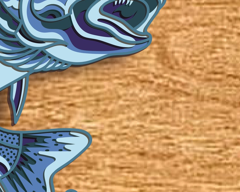 Trout Fish Multilayer SVG,3D Mandala,laser Cut,paper Cut File,diy ...
