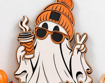 Halloween Ghost Multilayer SVG,3D Mandala,Laser Cut,Paper Cut File,Plywood Cutting