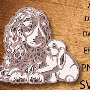 Fichier découpé au laser de lapin et de chien de Pâques, Svg multicouche de lapin de Pâques, fichiers Svg, modèles DXF pour routeur de commande numérique par ordinateur, coupe de contreplaqué, cadeaux de Pâques