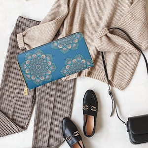 Cartera de mujer Mandala Boho Indie Pattern azul perfecta para mamá
