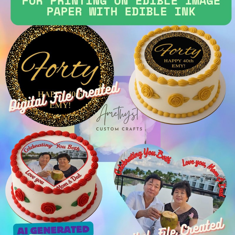 Edible Image Topper Drawing - Etsy