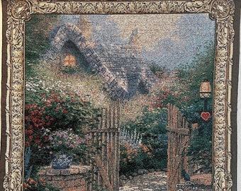 Thomas Kinkade Hidden Cottage Tapestry 25.5H X 26W Etsy