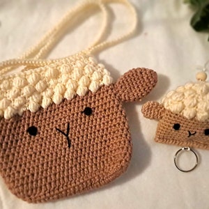 gehäckelt tasche und schlusselhanger set/ spielzeug und auch eine tasche valentine geburtstag geschenk fur kinder mädchen mädchen/ ihr hand 50cm