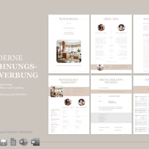 Może przedstawiać: Nowoczesny szablon wniosku o mieszkanie z beżowym tłem i czarnym tekstem. Szablon zawiera sekcje na list motywacyjny, dane osobowe i informacje finansowe. Szablon jest przeznaczony dla singli, par i rodzin.