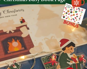 Christmas Eve Busy Book Page | Cut and Paste Activity (Digital PDF)