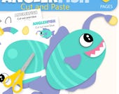Anglerfish Paper Craft Template: Printable Kids Activity & Coloring Page (Digital Download