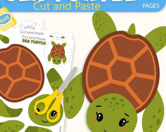 Sea Turtle Paper Craft: Color, Cut & Paste Activity (Digital Download)