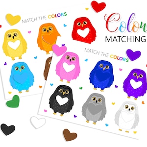 Owl Color Matching Game: Montessori Toddler Printable (Digital Download)