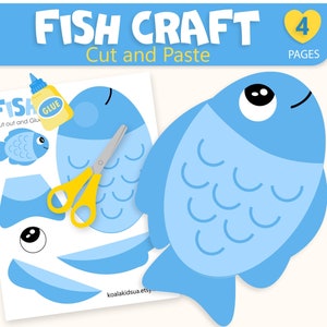 Fish Craft: Cut and Paste Paper Ocean Template (Digital Download)