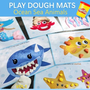 Ocean Play Dough Mats: Marine Animal Activity, Preschool Printable (PDF Download)