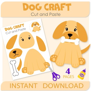 Doggy Craft for Kids | Pets Activities | Cut &amp; Paste | Printable Puppy | Build a Cute Dog ...