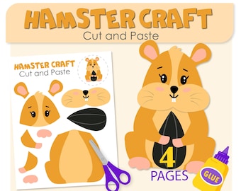Hamster Craft for Kids: Cut & Paste Activity (Printable PDF)