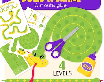 Build a Snake Craft: Scissor Skills Activity (Digital Download)