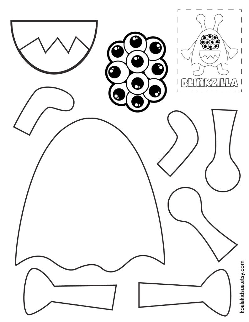 Monster Craft Printable Templates: Halloween Kids Activity Pack ...