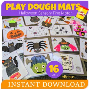 Halloween Playdough Mats | 16 Printable Activity Sheets (Digital Download)