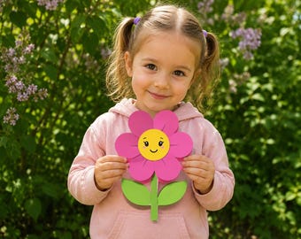 Build a Flower Paper Craft: Printable Kids Activity (PDF Download)
