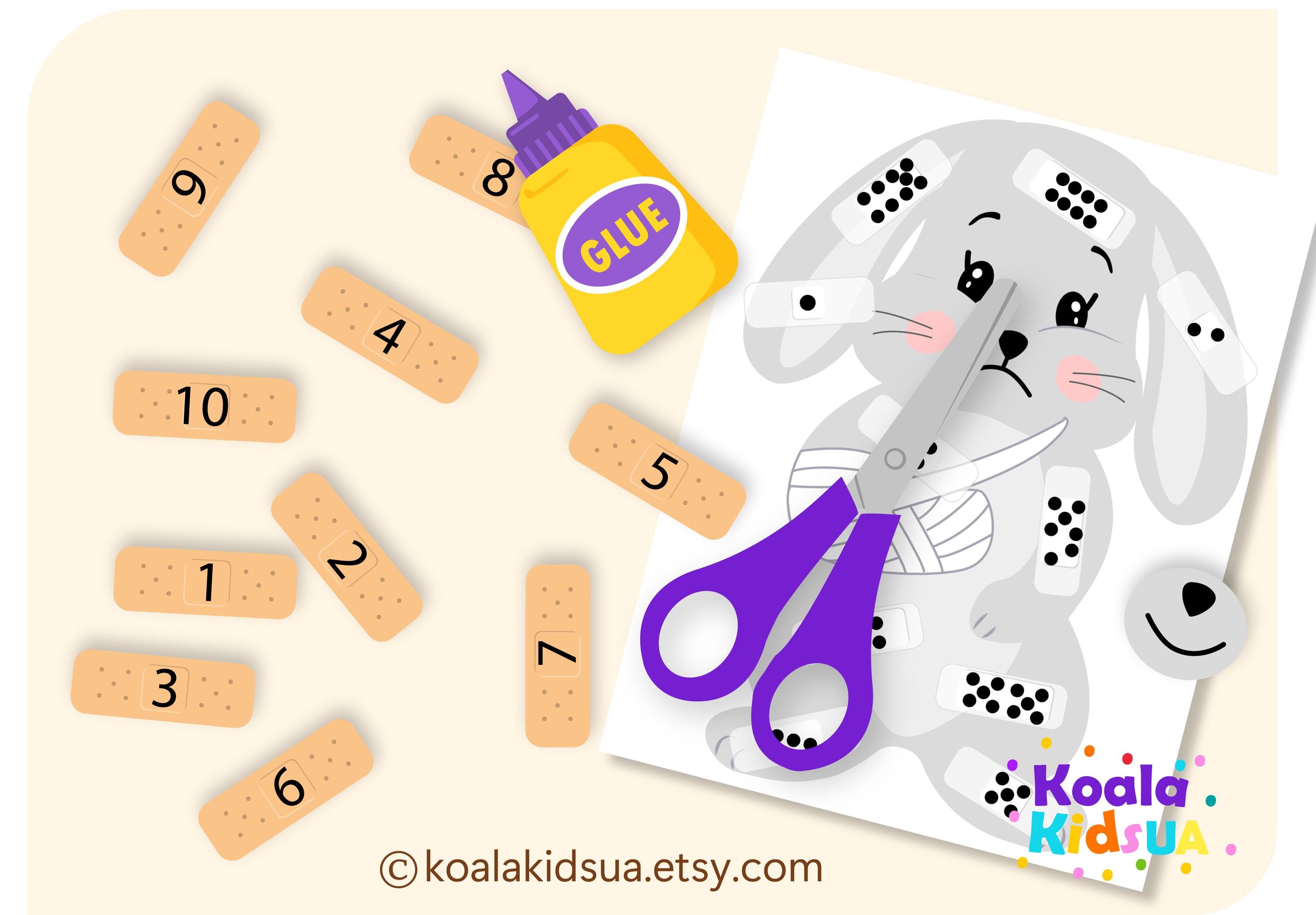 Aid Conting Animal Band-aid Counting Activity | Shapes & Colors (printable Download ...