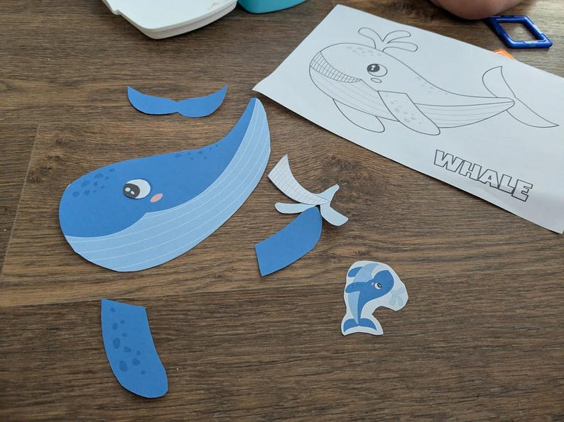 Whale Craft for Kids | Cut and Paste Ocean Animal Activity | Printable ...