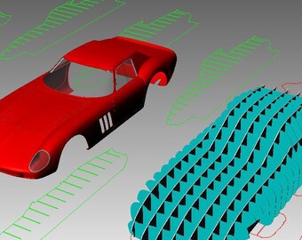 FERRARI 250 GTO II blueprint body buck