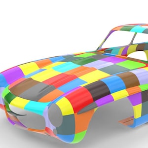 Mercedes 300SL GULLWING 3D Modell Maßstab 1:1 Nachbau-Pläne