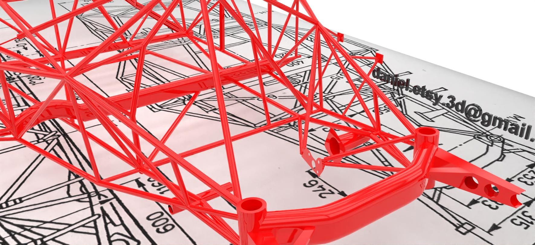 MERCEDES BENZ 300SL CHASSIS Gullwing Chassis Tubular Frame Real Scale ...
