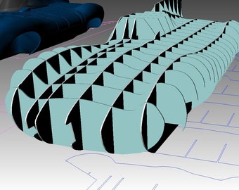 JAGUAR D TYPE BLUEPRINT body buck