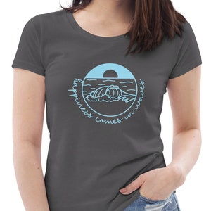 Happiness Comes in Waves Women's fitted eco tee