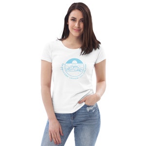 Happiness Comes in Waves Women's fitted eco tee