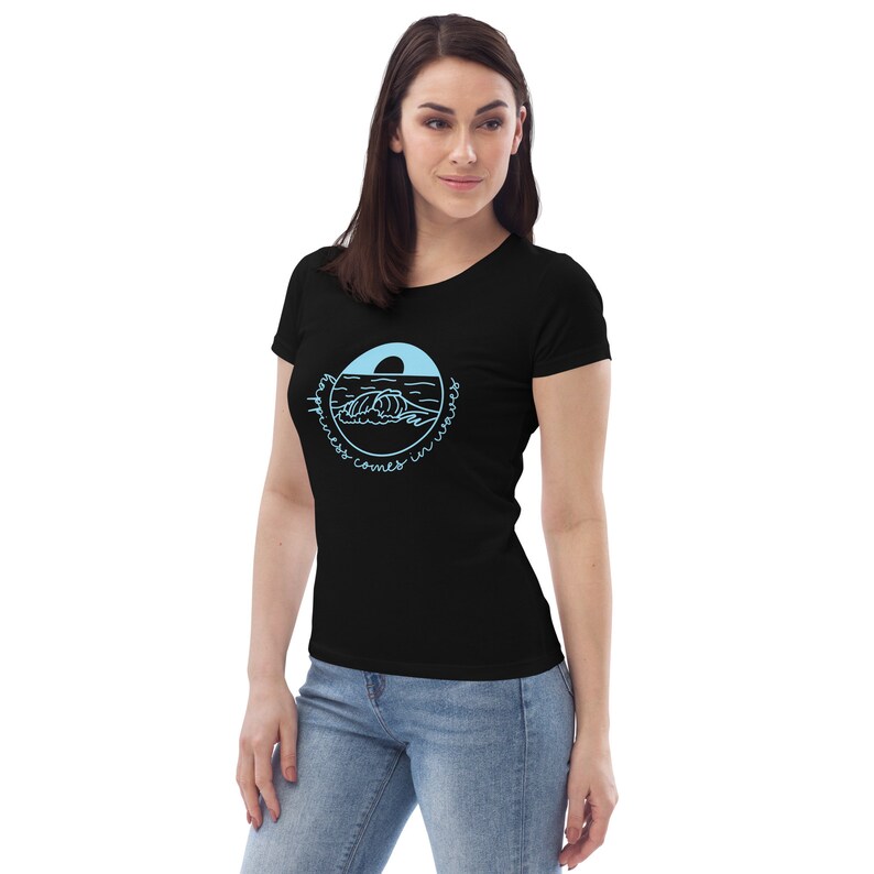 Happiness Comes in Waves Women's fitted eco tee