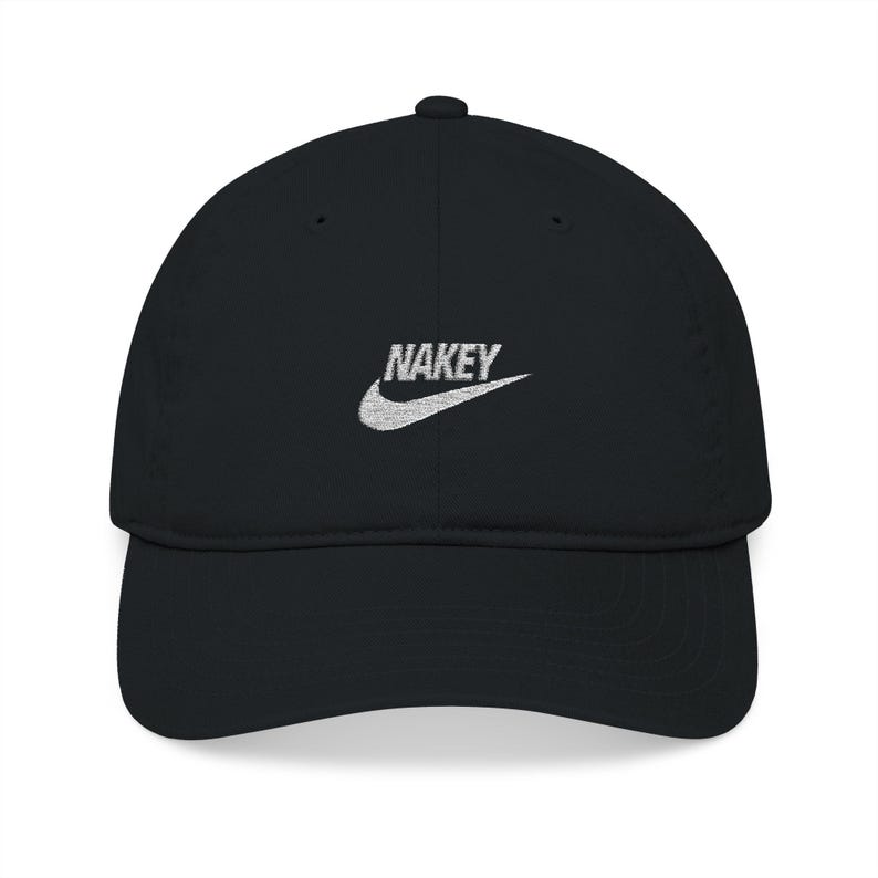 Nakey Swoosh Logo Baseball Cap | Embroidered Patch Cap image 1