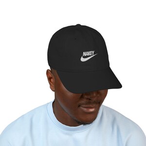 Nakey Swoosh Logo Baseball Cap | Embroidered Patch Cap image 3